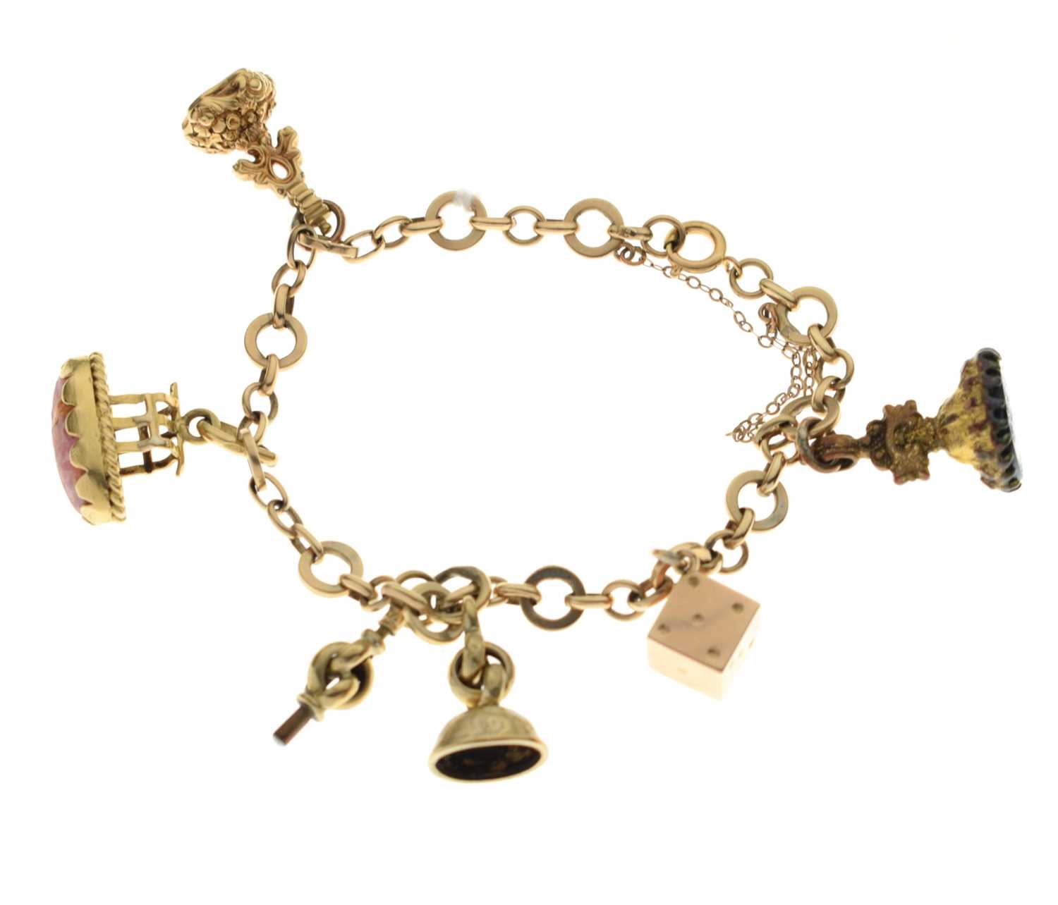 Lot 117 - 9ct gold charm bracelet