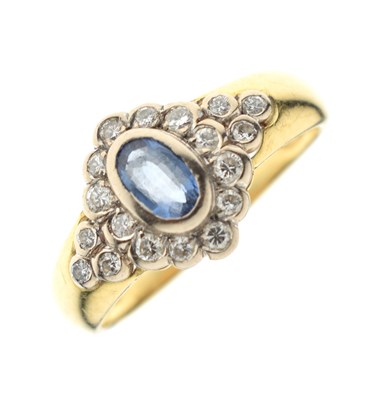 Lot 27 - 18ct gold sapphire and diamond dress ring