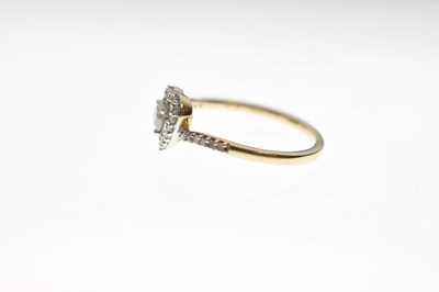 Lot 25 - 9ct gold diamond set heart-shaped ring