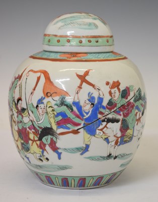 Lot 532 - 20th century Chinese Famille Rose ginger jar with cover