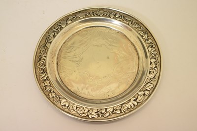 Lot 292 - Chinese export silver card tray and cup