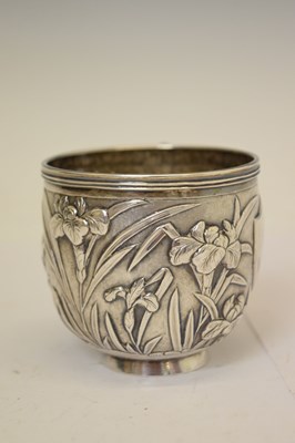 Lot 292 - Chinese export silver card tray and cup