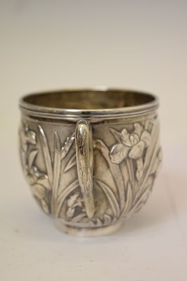 Lot 292 - Chinese export silver card tray and cup