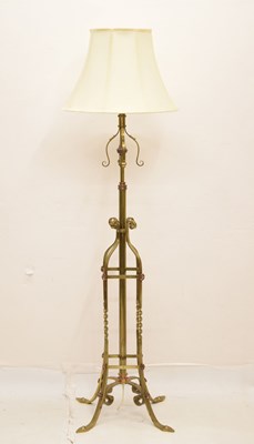 Lot 423 - Early 20th century brass standard lamp