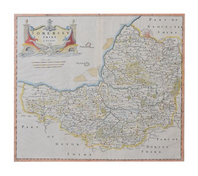 Lot 569 - Robert Morden - 18th century hand coloured map of Somersetshire