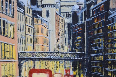 Lot 596 - Alan King (1946-2013) - Oil on canvas - 'London Impressions', towards St. Pauls