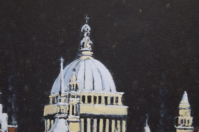 Lot 596 - Alan King (1946-2013) - Oil on canvas - 'London Impressions', towards St. Pauls