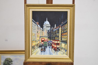 Lot 596 - Alan King (1946-2013) - Oil on canvas - 'London Impressions', towards St. Pauls