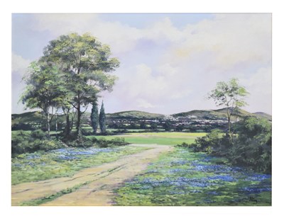 Lot 598 - Alan King (1946-2013) - Oil on canvas - 'Memories of the Malverns'