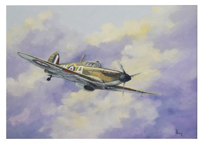 Lot 604 - Alan King (1946-2013) - Oil on canvas - 'Hurricane VC'