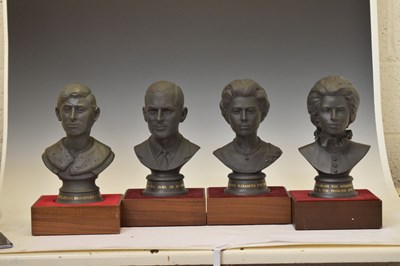 Lot 499 - Royal Doulton - Basalt busts of the royal family