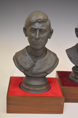 Lot 499 - Royal Doulton - Basalt busts of the royal family