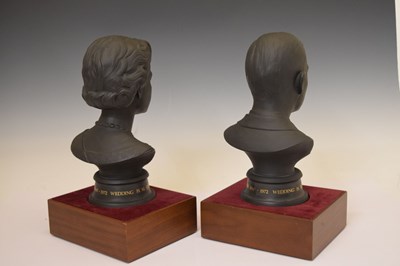 Lot 499 - Royal Doulton - Basalt busts of the royal family