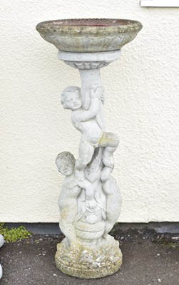 Lot 706 - Reconstituted stone garden bird bath