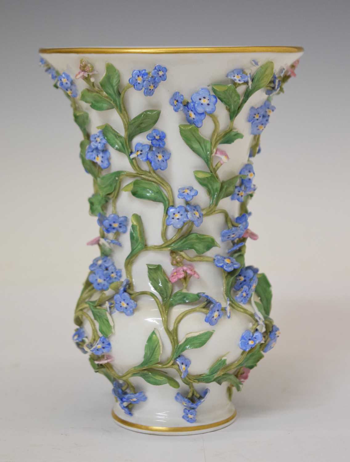 Lot 515 - Meissen floral encrusted porcelain vase