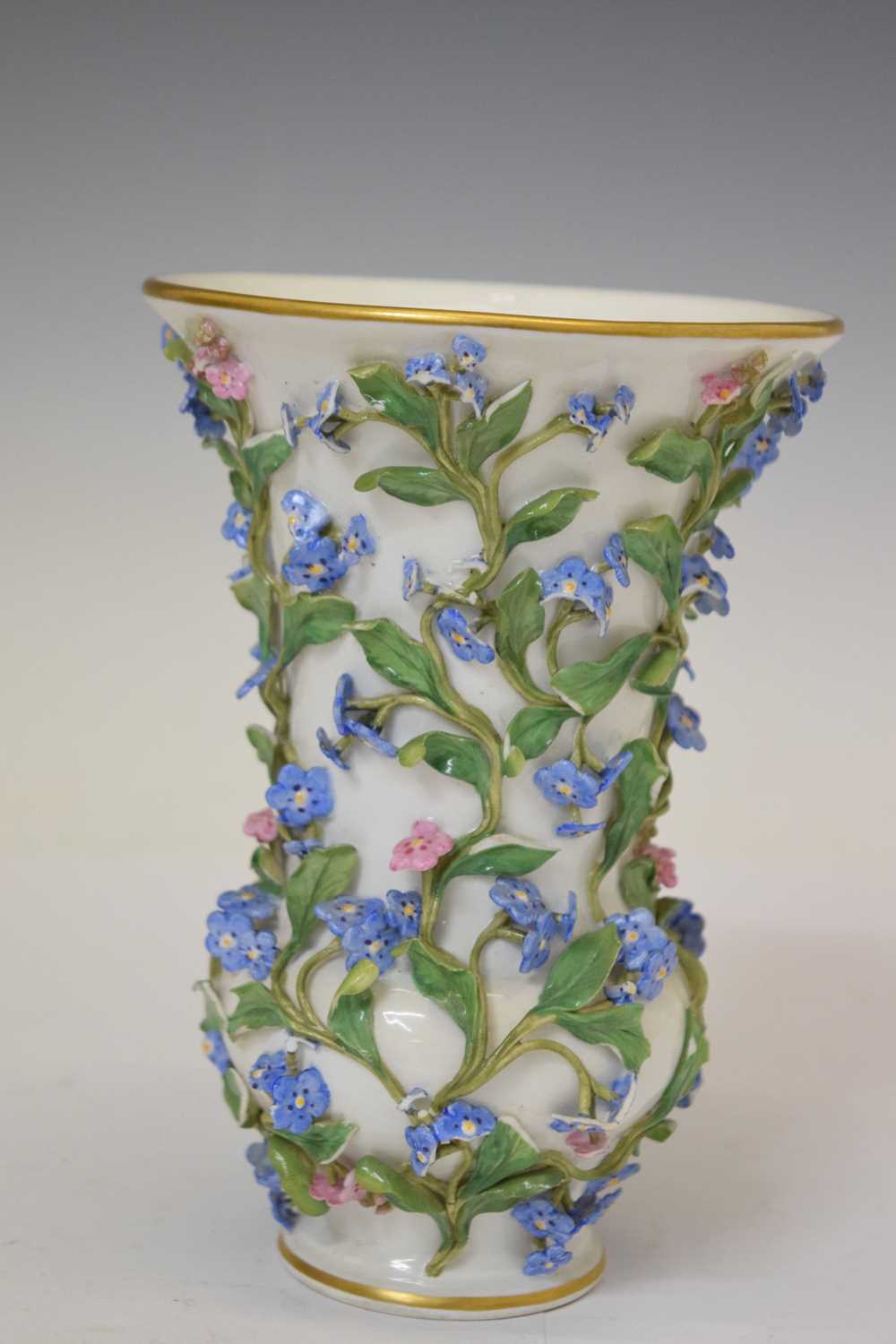 Lot 515 - Meissen floral encrusted porcelain vase