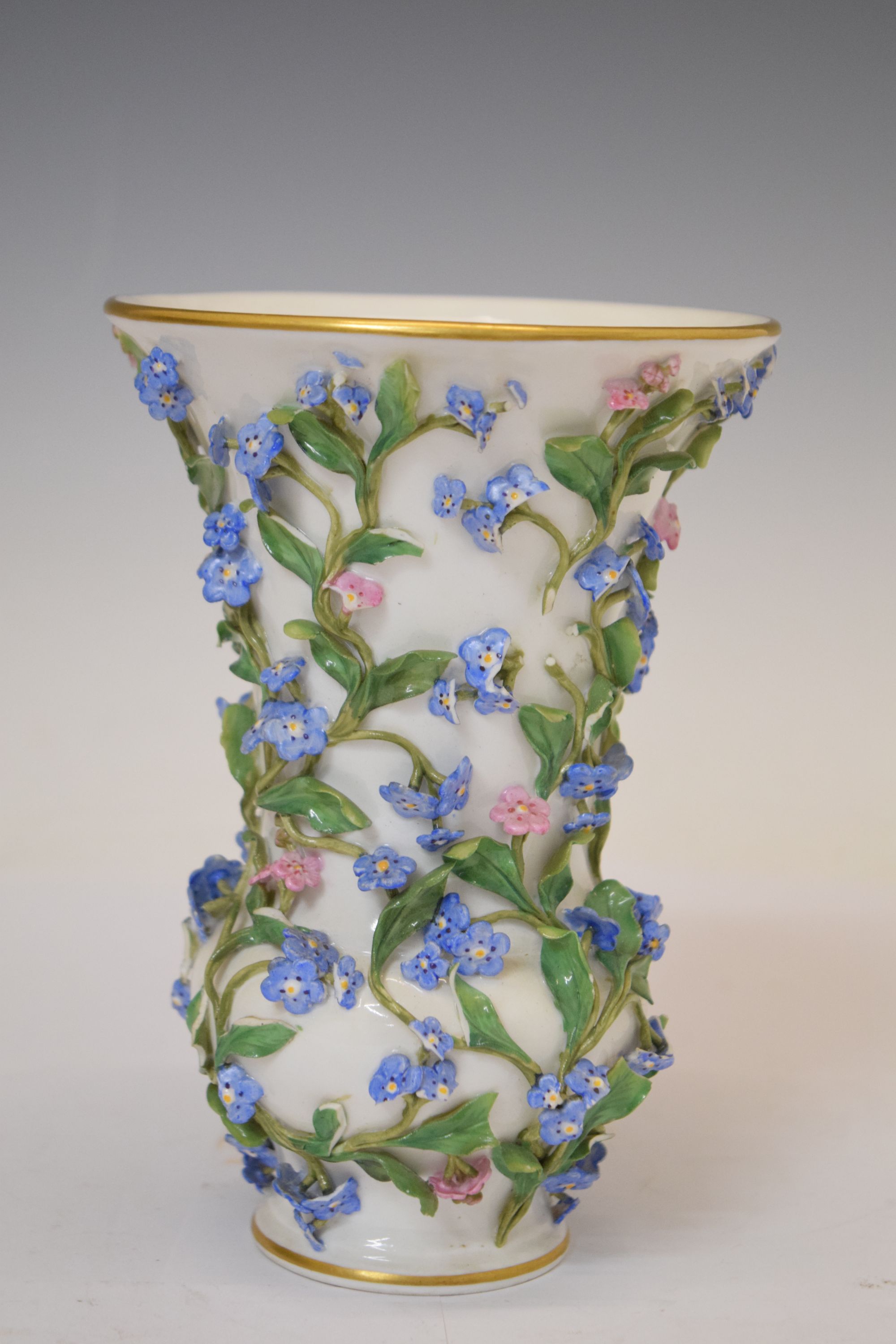 Lot 515 - Meissen Floral Encrusted Porcelain Vase