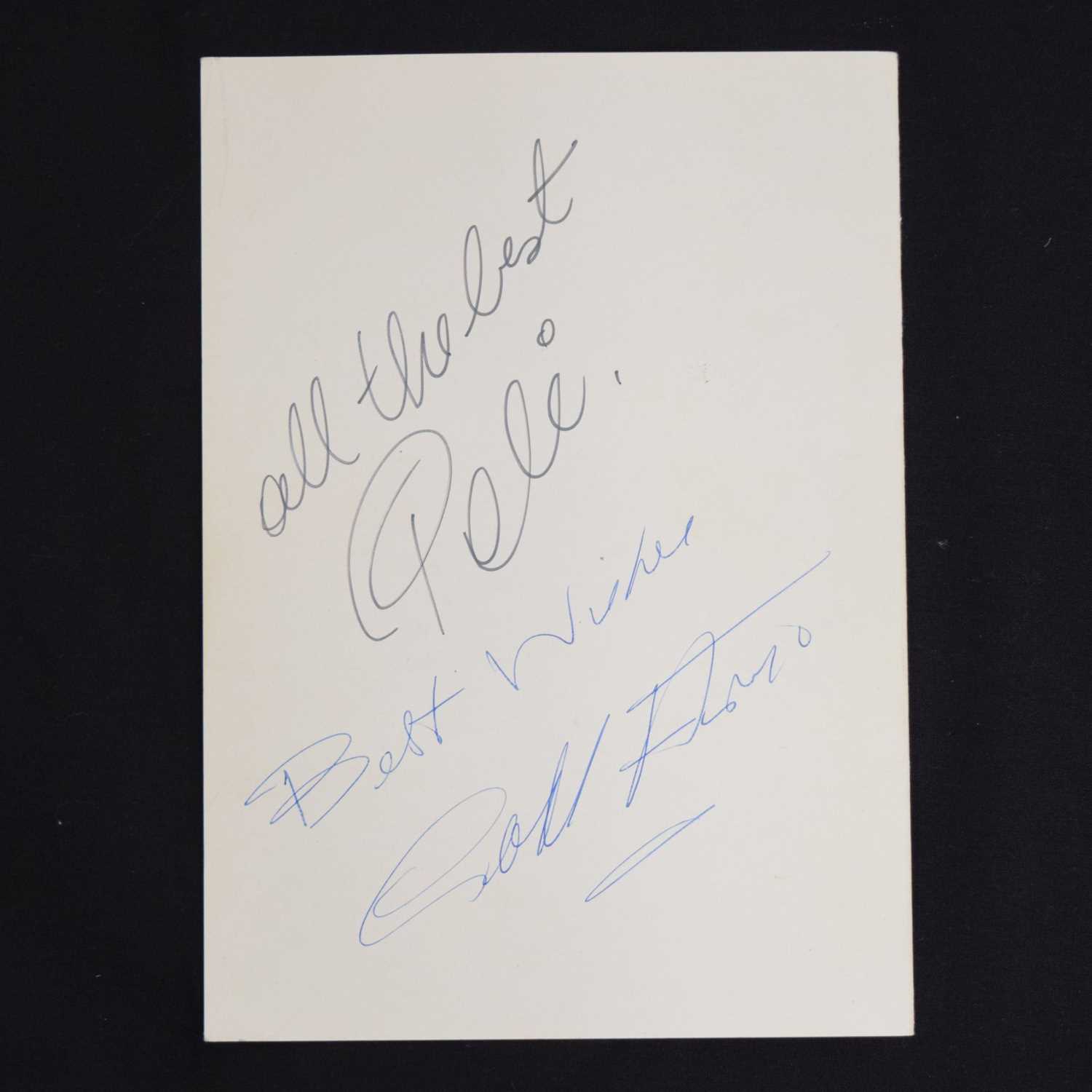 Lot 386 - Autographs - Signed Pele and Geoff Hurst menu, and collection of circa 1980 autographs