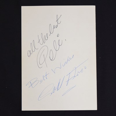 Lot 384 - Autographs - Signed Pele and Geoff Hurst menu, and collection of circa 1980 autographs