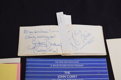 Lot 386 - Autographs - Signed Pele and Geoff Hurst menu, and collection of circa 1980 autographs