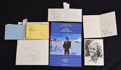 Lot 386 - Autographs - Signed Pele and Geoff Hurst menu, and collection of circa 1980 autographs