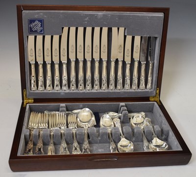 Lot 404 - Cased canteen of silver plated Kings pattern cutlery