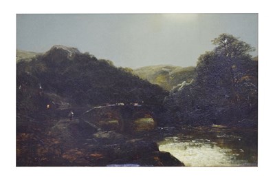 Lot 585 - John Brandon Smith, (1848-1884) - Oil on board - The River Neath