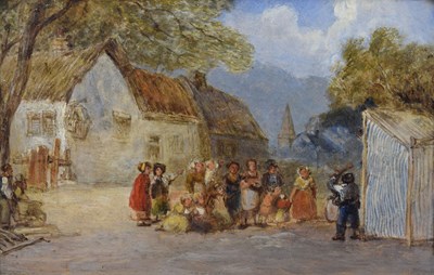 Lot 429 - 19th century English School - Oil on board - The Punch and Judy Show