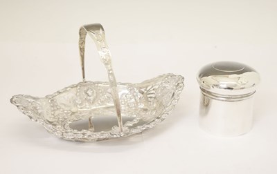 Lot 273 - Edwardian silver basket and a Victorian silver lidded jar