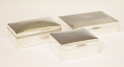 Lot 229 - Three silver table top boxes