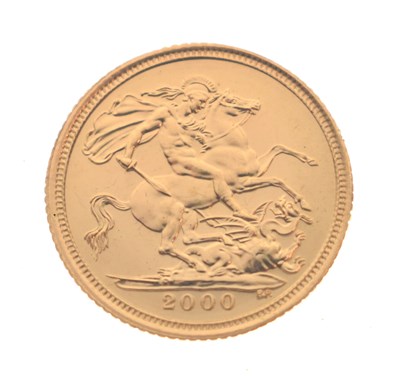 Lot 311 - Royal Mint - Elizabeth II proof gold half sovereign, 2000