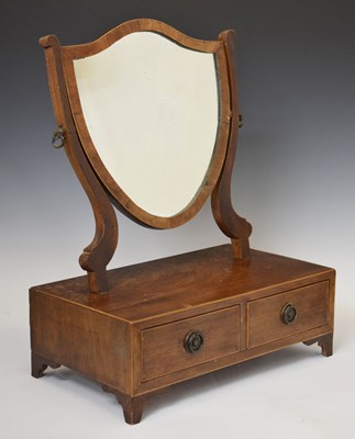 Lot 625 - Early 19th century mahogany swing dressing table mirror with two fitted drawers