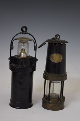 Lot 405 - Four lamps including G.P.O type 3 miner's lamp (Gateshead-on-Tyne)