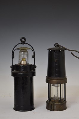 Lot 405 - Four lamps including G.P.O type 3 miner's lamp (Gateshead-on-Tyne)