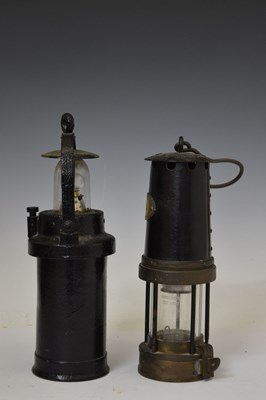 Lot 405 - Four lamps including G.P.O type 3 miner's lamp (Gateshead-on-Tyne)