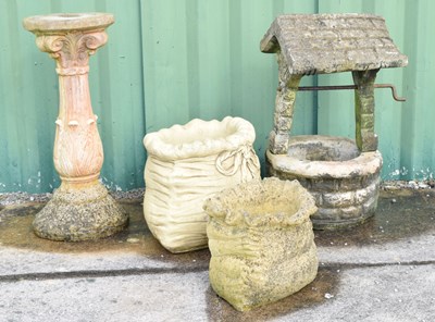 Lot 717 - Quantity of composite stone garden planters, etc.