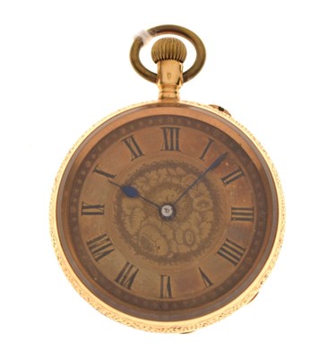 Lot 136 - Lady's yellow metal (18K) open face fob watch