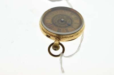 Lot 136 - Lady's yellow metal (18K) open face fob watch