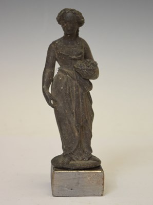 Lot 416 - Cast metal figure of a maiden