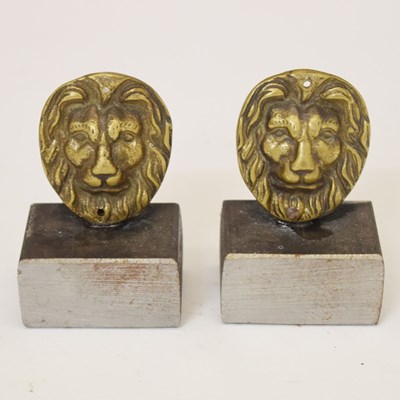 Lot 417 - Pair of antique cast lion mask mounts