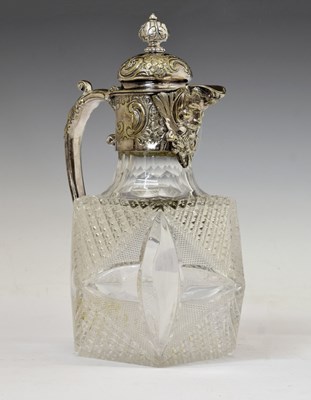 Lot Victorian silver mounted claret jug