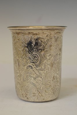 Lot 19th century Russian silver beaker or vodka cup