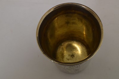 Lot 19th century Russian silver beaker or vodka cup