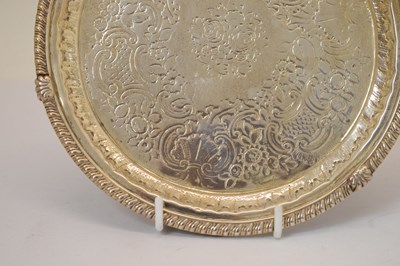 Lot George III silver salver or card tray