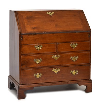 Lot 738 - George II mahogany bureau