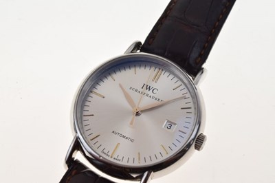 Lot 61 - I.W.C. Schaffhausen - Gentleman's stainless steel 'Portofino' automatic wristwatch