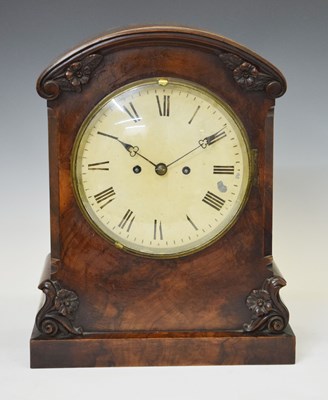 Lot 586 - Mid 19th century walnut cased bracket clock