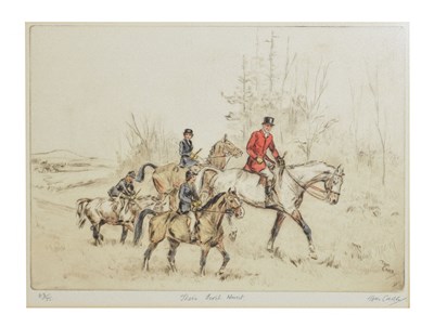 Lot 550 - Tom Carr (British, 1912-1977) - Signed coloured etching - 'Their First Hunt'