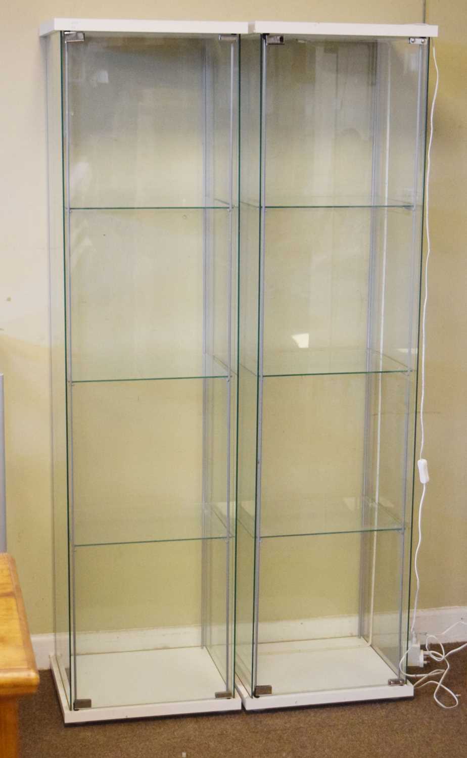 Lot 644 - Two modern Ikea display glass display cabinets