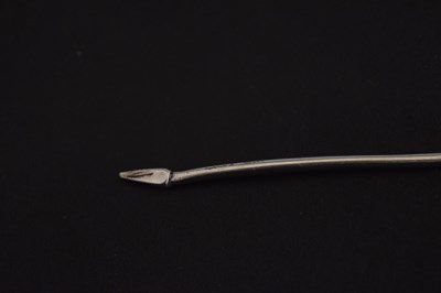 Lot 249 - 18th century silver mote spoon, circa 1750, possible sponsor's mark of James Wilks